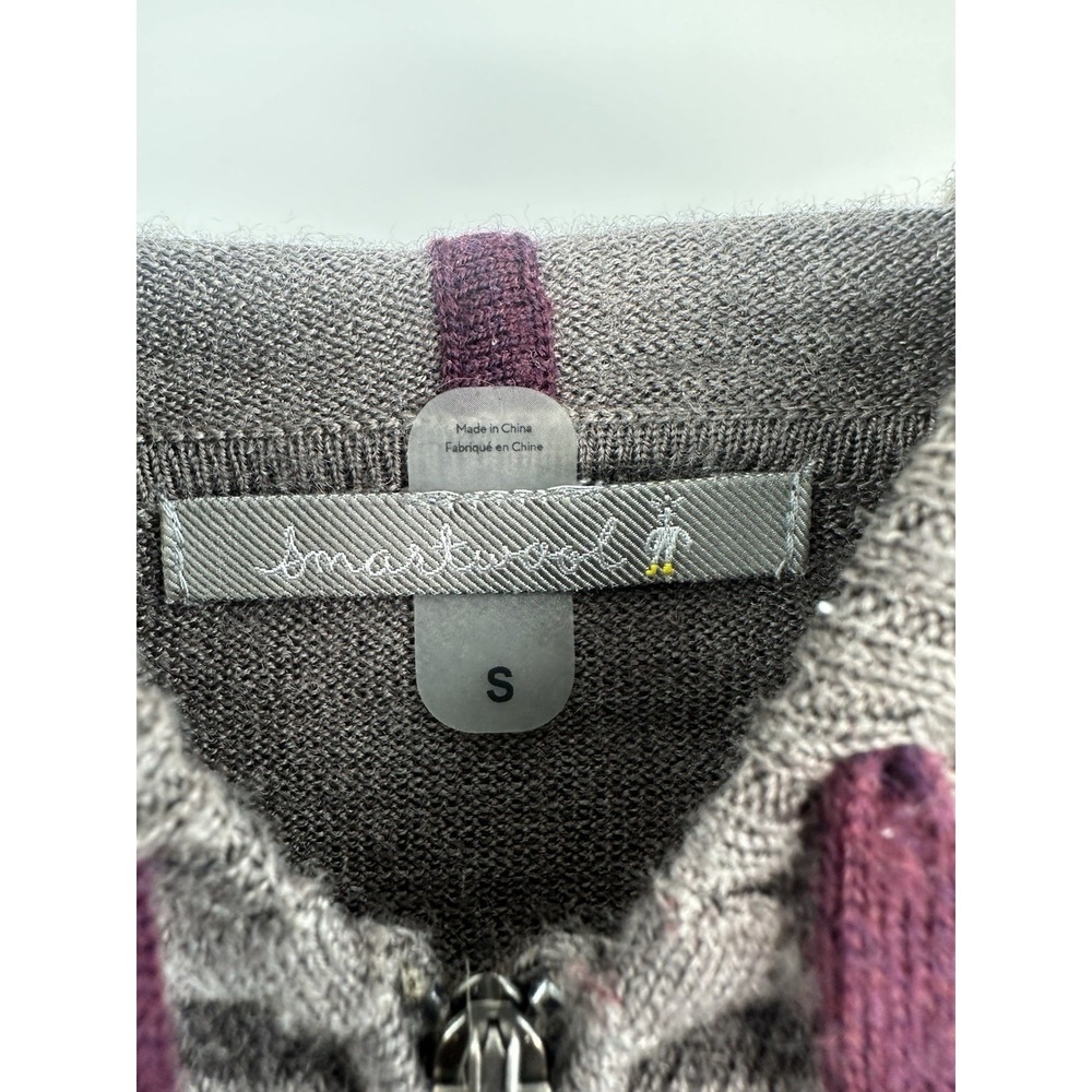 SmartWool Sweater Women's S Brown Black Hooded Half Zip Wool Pullover - Picture 2 of 8